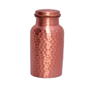High Quality Custom Pure Copper <b>Water</b> <b>Bottle</b> with <b>Metal</b> Lid Premium Packaging for Camping and Parties - Product Image 1