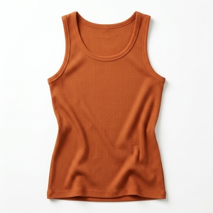 Ribbed Tank <b>Top</b> Sleeveless Scoop Neck Fitted Knit Bulk Wholesale OEM Custom Low MOQ Manufacturer - Product Image 1