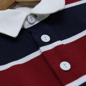 Polo de rugby personnalisé OEM, T-shirt de sport, vêtements d'équipe, 100% coton lourd, respirant, col rond, coupe classique, décontracté, 300g, homme/femme - Product Image 5