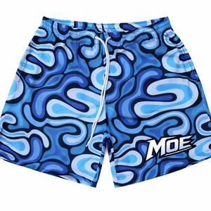 Pantalones Cortos Deportivos para Hombre con Estampado de Ondas Azules Personalizados, Ligeros, de Poliéster, para Entrenamiento, Producción OEM al por Mayor - Product Image 3