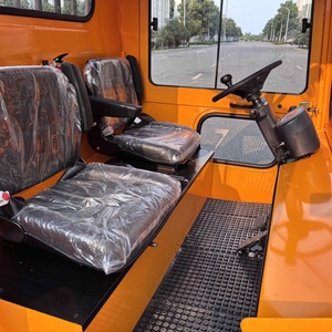 Kendaraan transportasi Flatbed listrik kustom dengan kabin dan pendingin udara muatan tugas berat - Product Image 6