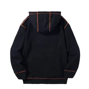 <b>Black</b> Acid Wash Oversized <b>Men</b> Hoodie Vintage Distressed Pullover Sweatshirt with Pocket for Streetwear - Product Image 1