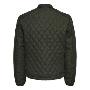 Chaqueta Bomber Acolchada para Hombre, Color Sólido, Cuello Alto, Cierre de Cremallera, Resistente al Viento, Ropa Exterior Informal para Otoño - Product Image 4