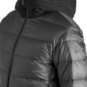 Chaqueta de Plumón con Capucha para Hombre, Negra, Cierre de Cremallera, Resistente al Viento, para Invierno, Uso Casual, Corte Regular, Color Sólido, Exterior de Poliéster - Product Image 3