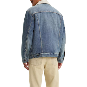 Jean d'hiver en denim de haute qualité, plus épais, avec doublure en fourrure Sherpa, style streetwear, veste en jean d'hiver de style cowboy - Product Image 2