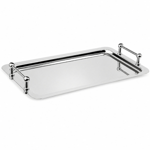 Wholesale Luxury <b>Rectangular</b> Stainless Steel Serving <b>Tray</b> <b>Mirror</b> Polish Wavy Ruffle Edge Food Platter for Hotel Restaurant Party - Product Image 5