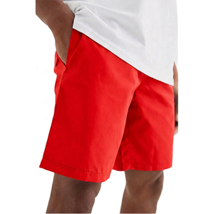 Shorts Bermuda en Coton Oxford Gris Uni pour Hommes, Taille Mi-Haute, Élastique, Respirant, Style Casual avec Poches - Product Image 3