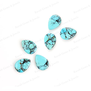 Quartz bleu lisse de haute qualité 10x14mm, pierre précieuse naturelle en forme de briolette pour la fabrication de bijoux, turquoise de Kingman calibrée - Product Image 1