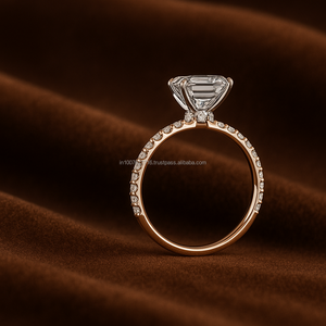 Usine En Gros Radiant Cut Moissanite Solitaire Anneaux 10K 14K 18K Argent Or Bague De Fiançailles Fine Jewelry pour la Fête De Mariage - Product Image 6