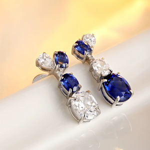Pendientes Blancos para Mujer con Diamantes Cultivados en Laboratorio de Corte Ovalado, Estilo Clásico para Uso Diario - Product Image 6