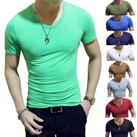 De calidad superior nueva marca de moda 95% algodón 5% Spandex cuello en V Camiseta de manga larga de algodón de los hombres de Hip Hop casuales de los hombres de la ropa 2022