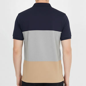 Polo de golf de primera calidad, 100% algodón, corte relajado, paneles de colores en contraste, cuello camisero moderno, ligero. - Product Image 6