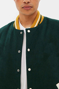 <b>Top</b> Selling Street wear Style Leather Sleeve Varsity Jacket for Men Customised Logo Leather Sleeve Varsity Jacket OEM Service - Product Image 1
