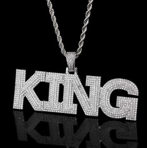 Pendentif Lettre King CEO en Argent 925 Plaqué Or 18K avec Micro-Pavé de Moissanite Sertie en Bezel, Certifié IGI, Collier de Luxe pour Homme - Product Image 2