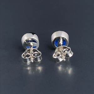 Pendientes de Plata de Ley con Zafiro Azul, Piedra de Nacimiento de Septiembre, Joyería de Piedras Preciosas, Regalo para Mujer - Product Image 2