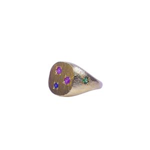 Anillo Clásico de Plata de Ley 925 Chapado en Oro con Rubí y Zafiro Azul para Mujer, Joyería para Bodas - Product Image 2