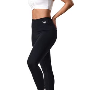 Legging noir pour femme, taille haute, extensible, avec détails de coutures, pour le fitness, la gym, l'entraînement et les activités sportives, vêtement de performance - Product Image 2