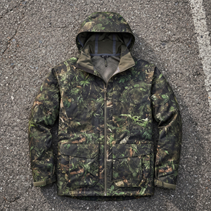 <b>Men's</b> Camouflage Hunting Jacket Zipper Closure Windproof Hood Polyester Hunting Jacket <b>Mens</b> Pockets Hunting Jackets <b>Men</b> - Product Image 2