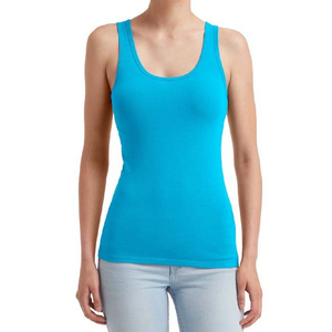 Débardeurs pour femmes grande taille en jersey de coton de haute qualité, personnalisables en gros, respirants, à séchage rapide, écologiques, brodés, pour la gym et le fitness - Product Image 5