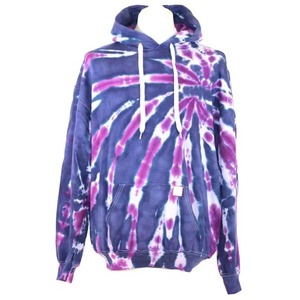 Sudadera con Capucha Unisex Personalizada Tie Dye Rosa Espiral de Algodón French Terry con Bolsillo Canguro Blanca Venta al por Mayor OEM - Product Image 3