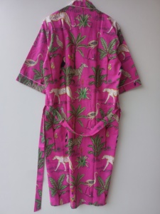 Kimono Artesanal con Estampado Exótico de Selva, 100% Algodón, Bata Larga de Manga Larga, Ropa de Dormir, Fabricante Mayorista, Bolsillos Delanteros - Product Image 6