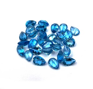 Topacio Azul Suizo Natural, Corte Pera, Piedras Sueltas de 5mm y 7mm, Topacio Azul Facetado, Venta al Por Mayor para Fabricación de Joyería - Product Image 2