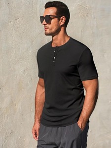 Camiseta de Verano Premium de Punto Waffle, Transpirable, Ligera, Informal, de Fábrica - Product Image 2