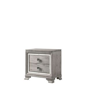 Set Camera da Letto Moderno 3 Pezzi King Size con Illuminazione LED Integrata, Comodino, Testiera Trapuntata, Finitura Effetto Legno, Grigio Morbido, in Legno Massello - Product Image 3