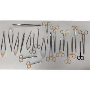 Ensemble de 22 instruments chirurgicaux cardiovasculaires manuels, micro-porte-aiguilles, ciseaux, acier inoxydable, Dentavex DC-S-9, certifié CE - Product Image 2