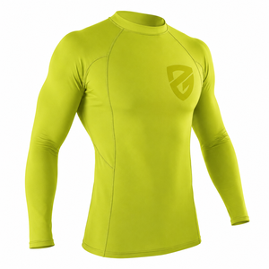 T-shirt de compression respirant et antibactérien imprimé sur mesure pour homme, manches longues, en Spandex/Polyester, vêtement de sport OEM - Product Image 4