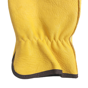 Gants de sécurité en cuir, texture lisse, résistants à l'abrasion, antidérapants, gants de travail polyvalents, poignets droits - Product Image 4