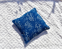 Housse de coussin carrée en coton imprimée à la main style indien, motifs animaliers et chevron, écologique, portable, brodée
