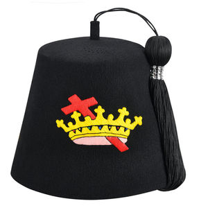 Chapeau Fez Vintage Shriners en Laine Bordeaux avec Pompon et Épingles, Chapeau Maçonnique de Haute Qualité, Personnalisé, Meilleure Vente, Fez Très Demandé - Product Image 4