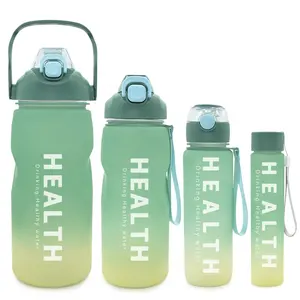 زجاجات مياه بلاستيكية حافظة على القدرة البدنية ومناسبة للرياضيين تتسع للكميات الكبيرة وخالية من البيسفينول أ لتزويد الأجسام السعات 3300 مل 1500 مل 700 مل 300 مل زجاجة مياه تحفيزية 4 في 1
