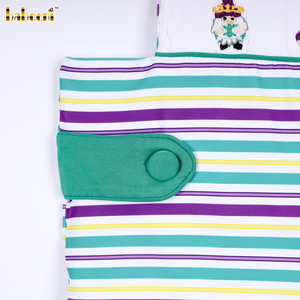 ชุดเด็กทารกชายแบบยาวธีมมาร์ดิกราส์ปรับแต่งได้ของ Babeeni ลายตัวการ์ตูนปักมือ ผ้าสแปนเด็กซ์/คอตตอน รับผลิตแบบ OEM ODM - BB3458 - Product Image 3