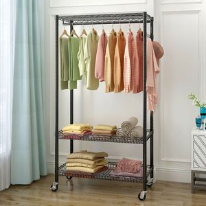 Heavy Duty Freestanding Closet Wardrobe Garment <b>Rack</b> Adjustable Portable Wire Clothing <b>Rack</b> Wire <b>Rack</b> Clothes <b>Racks</b> <b>Rails</b> - Product Image 3