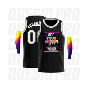 เสื้อบาสเก็ตบอลแบบซับลิเมชั่น แขนกุด ชุดกีฬา สำหรับเยาวชนและผู้ใหญ่ ทีมต่างๆ ตัวเลขแบบตัดกันด้วยเทคนิคการถ่ายโอนความร้อน ชุดกีฬาบาสเก็ตบอล - Product Image 4