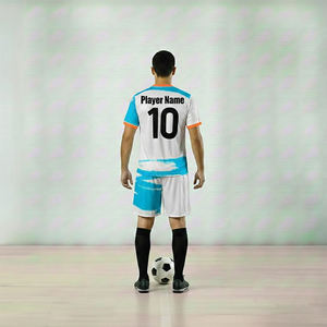 Maillots de football à manches courtes rayés respirants personnalisés pour hommes, taille plus, ensemble uniforme de football d'été - Product Image 3