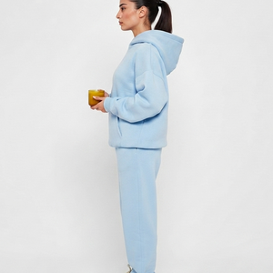 Conjunto de Sudadera con Capucha y Pantalones Deportivos para Mujer, Talla Grande, con Logotipo Personalizado, Fabricantes de Conjuntos Deportivos - Product Image 3