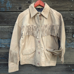 Premium Cowhide Leather Men's Formal <b>Fringe</b> <b>Jacket</b> Retro Turn Collar Windproof Breathable Winter OEM Wholesale Customization - Product Image 1