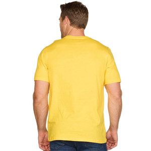 100% Cotton <b>Yellow</b> Half Sleeve Round Neck T-Shirt Solid Color Short Sleeve Round Neck Tee Shirt Male Tops - Product Image 2