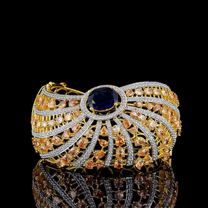 Bulk Purchase Opulent Embellished <b>Crystal</b> Silver <b>Bracelet</b> 52 Gram Weight Statement Jewelry for Festive Occasions and Bridal wear - Product Image 4