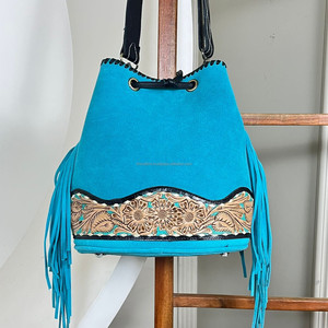 2025 diseño de moda bolso de cubo de punto de bota de gran capacidad para mujer bolso de mano de cuero de gamuza con un solo hombro bandolera - Product Image 5