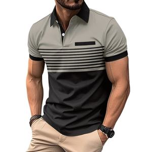 Personalizado de los hombres ligeros de secado rápido atlético para la camisa de polo con botones de manga corta de entrenamiento Deportes Tops Hombres Polo - Product Image 3