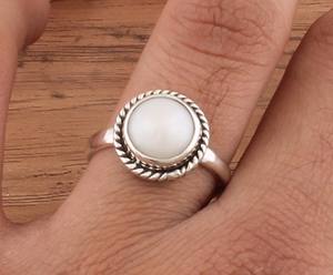 Anillo de Plata de Ley 925 con Perla al por Mayor, Anillo Clásico de Boda para Mujer, Precio al por Mayor del Fabricante, Joyería de Moda - Product Image 1