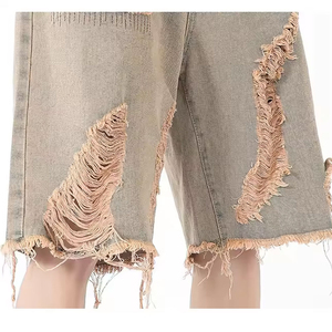 Shorts en jean pour homme de qualité supérieure avec strass, shorts en jean personnalisés avec shorts en toile de haute qualité, taille mi-haute, élastiques et respirants - Product Image 6
