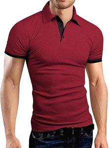 Camisa de Golf Roja Personalizada para Hombre, de Algodón Tejido, Antiarrugas, Transpirable, con Bolsillo Frontal, Manga Corta, Diseño Bordado STELLAR, Venta al Por Mayor - Product Image 2