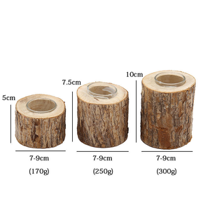 Décoration d'intérieur élégante, porte-bougie en bois massif, couleur naturelle, porte-bougie en bois DIY, accessoires décoratifs artisanaux - Product Image 6