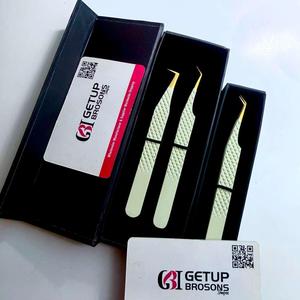 ผู้ผลิตขายส่งตามสั่ง แหนบต่อขนตาสแตนเลสสีเขียวอ่อน 45 องศา ป้องกันไฟฟ้าสถิตย์ ป้องกันแม่เหล็ก สำหรับเส้นใยไฟเบอร์ - Product Image 3