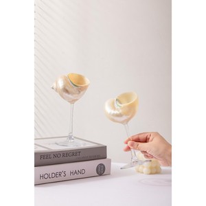 Highest quality elegant sea shell & glass wine glass that enhances the visual experience of drinking wine - Product Image 4